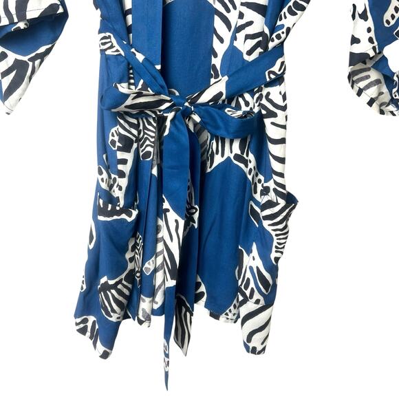 Emerson Fry India Collection Zebra Print Kimono Robe Boho Duster Size XS/Small - Picture 5 of 8
